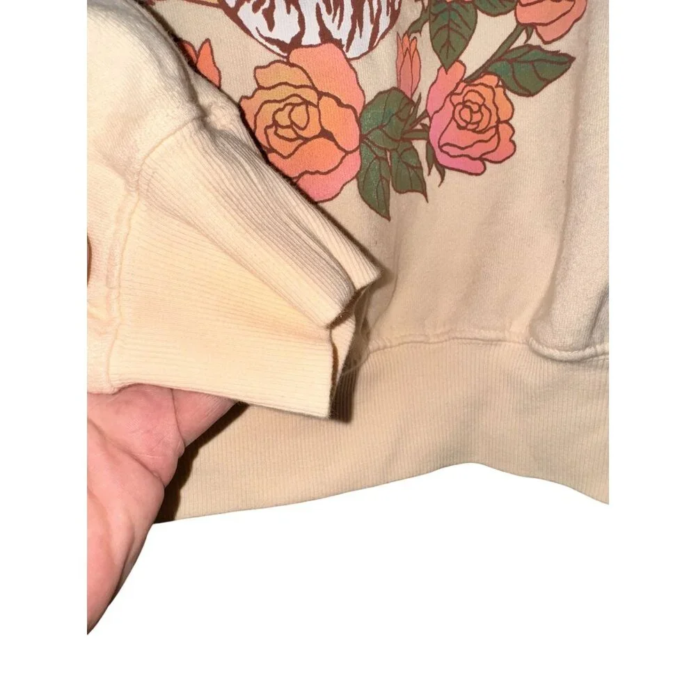 Billabong Skull & Roses Graphic Sweatshirt Beige S - Picture 5 of 6